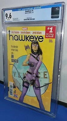 Buy HAWKEYE #1 - 1st SOLO KATE BISHOP - CGC 9.6 - 1st APPEARANCE OF ALLOY - MARVEL • 84.95£
