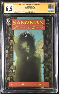 Buy Sandman #8 1989 CGC 6.5 White Pages Signature Series Neil Gaiman 1st Death • 150.21£