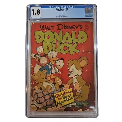 Buy Four Color #178 Key 1st Scrooge Dell Disney Donald Duck 1947 COMPLETE CGC 1.8 • 478.91£