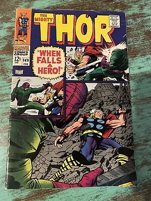 Buy The Mighty Thor #149 VG+ 2nd Wrecker Origin Of Black Bolt Marvel 1968 • 14.41£
