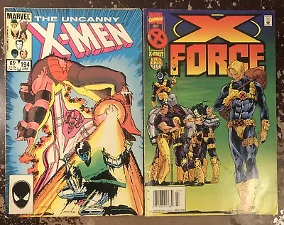 Buy Marvel Comics The Uncanny  X-men 194 June 1985 & X Force No. 44 July 1995 Comics • 7.10£