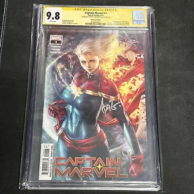 Buy Captain Marvel #1 CGC SS 9.8 Signed By Artgerm Exclusive Walmart Variant • 120.37£