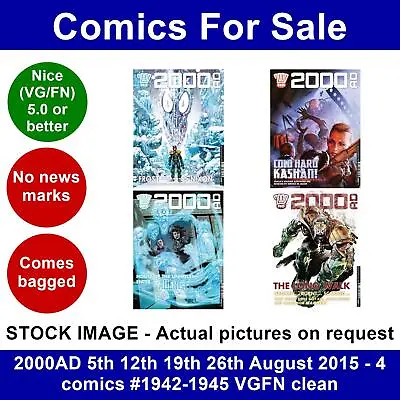Buy 2000AD 5th 12th 19th 26th August 2015 - 4 Comics #1942-1945 VGFN Clean • 8.99£