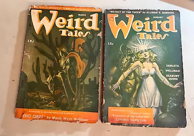 Buy 2 WEIRD TALES - 3/46 & 1/45 Pulp Magazines - Both In Good Or Slightly Better • 47.46£