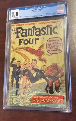 Buy Fantastic Four #4 CGC 1.8 (5/62) 1st Silver Age Appearance Of Sub-Mariner Namor • 1,124.44£