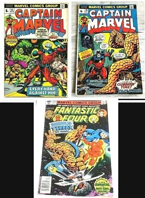 Buy CAPTAIN MARVEL #25+26(1973)2nd Appearance Of Thanos+FANTASTIC FOUR #211 (1979) B • 69.99£