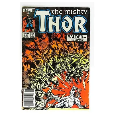 Buy Thor (1966 Series) #344 Newsstand In Very Fine + Condition. Marvel Comics [i/ • 31.32£