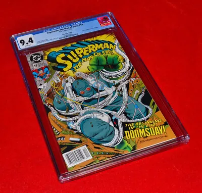 Buy Rare SUPERMAN Man Of Steel #18 Comic 1992, Graded CGC 9.4 Encapsulated Free SHIP • 90.88£
