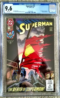 Buy Superman #75 CGC 9.6 Death Of Superman 1st Printing!! With Pin!! • 80.24£