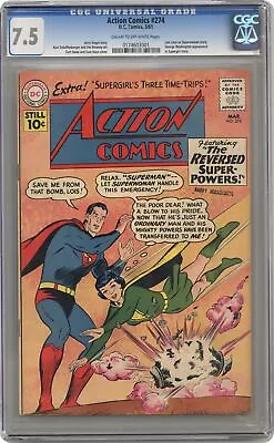 Buy Action Comics #274 CGC 7.5 1961 0174603001 • 119.93£