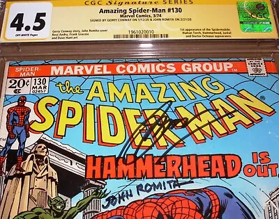Buy Amazing Spider-Man 130 CGC SS SIGNED John Romita Conway Marvel 1974 Spidermobile • 479.70£
