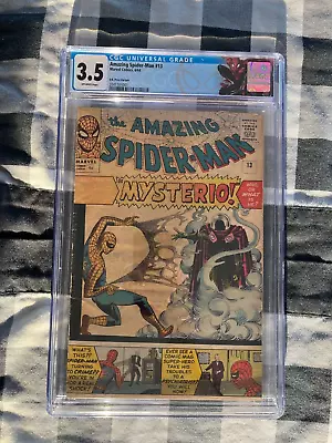 Buy Amazing Spider-Man #13 1st APP Mysterio HTF UK PRICE VARIANT CGC 3.5 Marvel 1964 • 679.58£