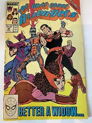 Buy AVENGERS WEST COAST #44 John Byrne VisionQuest Marvel Comics FN/VF 1989 • 2.99£