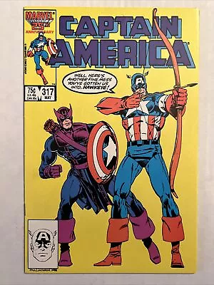 Buy Captain America #317 (Marvel Comics, 1986) Hawkeye Avengers MCU (VF/NM) • 8.04£