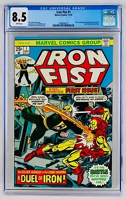 Buy Iron Fist #1 CGC 8.5 White Pages Story Continued From Marvel Premiere #25 VF+ • 118.58£