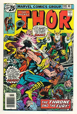 Buy Marvel The Mighty Thor Issue #249 Comic Throne And The Fury Odin App! 5.5 FN- • 4.61£