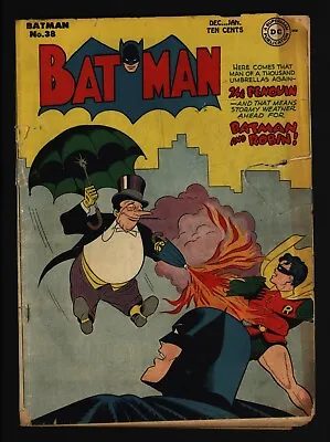 Buy * BATMAN #38 (1946-47) Robin Classic Penguin Cover! G/VG 3.0 * • 642.76£