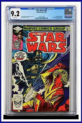 Buy Star Wars #63 CGC Graded 9.2 Marvel September 1982 White Pages Comic Book. • 91.15£