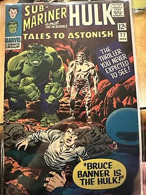 Buy Marvel Comics TALES TO ASTONISH SUB-MARINER & HULK #77 Mar. 1966 Book • 19.73£