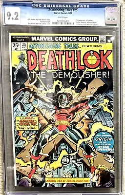 Buy Astonishing Tales #25 Cgc 9.2 Ow/wh Pages   1st App Deathlok Marvel 1974 Perez • 275.53£