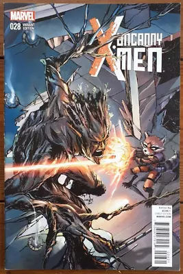 Buy Uncanny X-men 28, Rocket And Groot Variant Cover, Marvel Comics, Jan 2015, Fn/vf • 3.99£