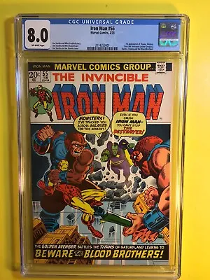Buy Iron Man #55 1st Appearance Of Thanos Drax Mentor Eros CGC 8.0 Marvel 1973. • 720.54£