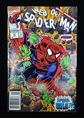 Buy Web Of SPIDER-MAN 70 NOV 1990 MCU Marvel Comic Book SPIDER-HULK • 27.01£