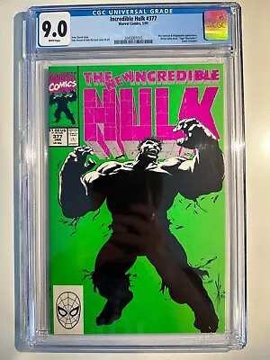 Buy INCREDIBLE HULK #377 CGC 9.0 Near Mint White Pages Marvel Comics • 47.97£