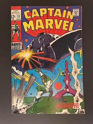 Buy CAPTAIN MARVEL # 11 ( DEATH  OF UNA, Barry Windsor-Smith Cover, MAR 1969) NM- • 38.95£