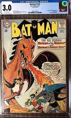 Buy BATMAN #155 CGC 3.0   RETURN OF THE PENGUIN   Comic Book 1963 • 284.97£
