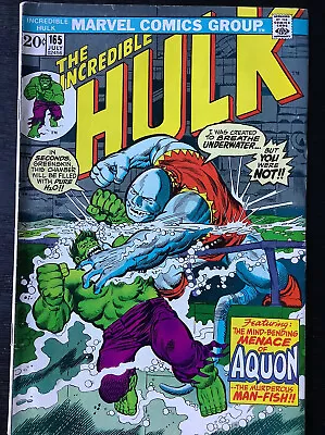 Buy The Incredible Hulk #165 Marvel 1973 Comic Book • 12.86£