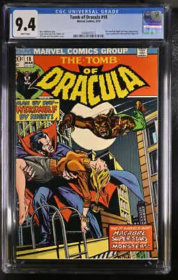 Buy Tomb Of Dracula #18 Cgc 9.4 White Pages // Werewolf By Night App Marvel 1974 • 225.20£