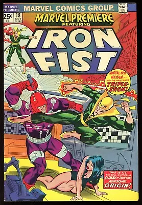 Buy Marvel Premiere 18 4th Iron Fist 1974 Higher Grade Marvel Value Stamp Intact • 7.90£