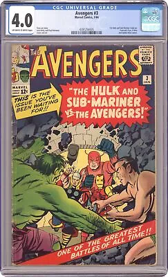 Buy Avengers #3 CGC 4.0 1964 4391256005 • 300.43£