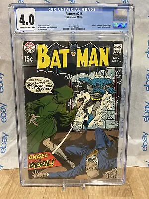 Buy Batman #216 Cgc 4.0 1969 Irv Novick Cover Off White To White Pages Unrestore • 94.60£