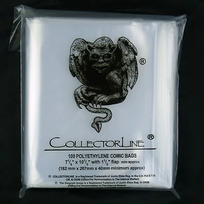 Buy Collectorline Polyethylene Comic Bags -- SILVER AGE Size • 7.45£