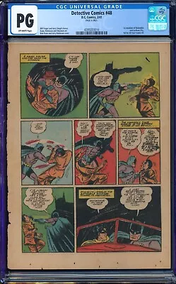 Buy Detective Comics #48, 1941, CGC PG, Page 4 Only, 1st Batmobile Panels Both Sides • 316.24£