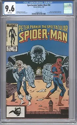 Buy Spectacular Spider-Man #98 🔥 1985 1st App. Spot 🔥 White Pages CGC 9.6 NM+ • 75.08£