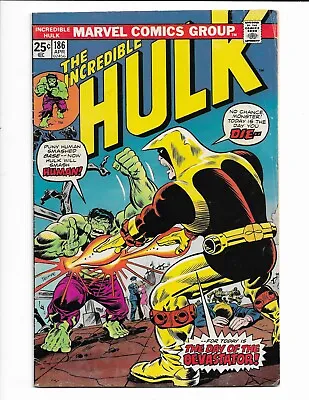 Buy Incredible Hulk 186 - Vg+ 4.5 - Hulkbusters - General Ross - Betty Ross (1975) • 7.92£