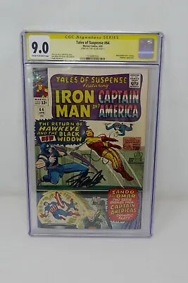 Buy Marvel 1965 Tales Of Suspense #64 Signed By Stan Lee CGC 9.0 Iron Man Hawkeye • 1,446.90£