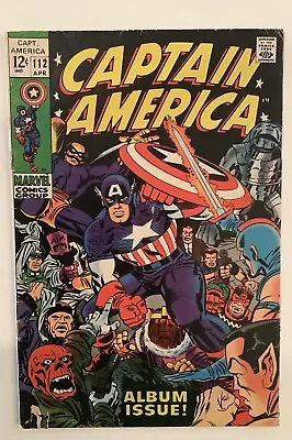 Buy Captain America #112 ~ 1969 Marvel Silver Age ~ Lee/kirby ~lots Of Pics ~ F- • 32.13£