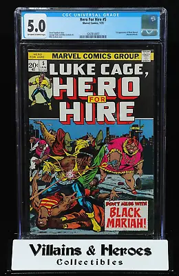 Buy Hero For Hire #5 ~ CGC 5.0 ~ 1st Black Mariah, Flea, Mrs. Jenks ~ Marvel (1973) • 55.33£
