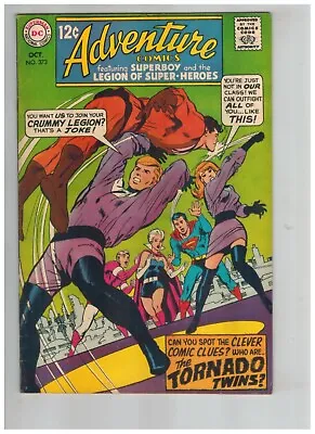 Buy Adventure Comics 373 1st Tornado Twins!  Neal Adams Cover!  F/VF  1968 DC Comic • 13.90£