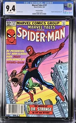 Buy Marvel Tales #137 ~ CGC 9.4 NM ~ Amazing Fantasy #15 Rep ~ Spider-Man Newsstand • 62.43£