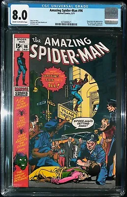 Buy Amazing Spider-Man #96 Vol 1 (1971) KEY *Story Not Comic Code Approved*-CGC 8.0 • 335.80£