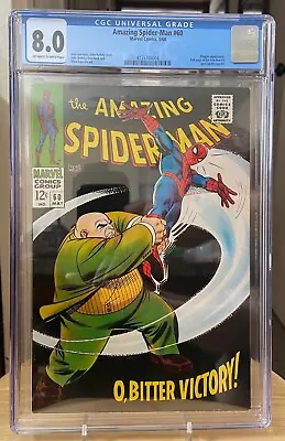 Buy Amazing Spider-Man #60 CGC 8.0 OW/W Pages John Romita Kingpin • 362.67£