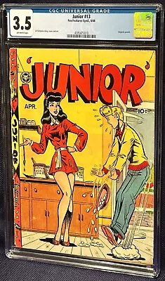 Buy Junior Comics #13 (fox 1948)  Cgc 3.5   Classic Feldstein Cover • 655.88£