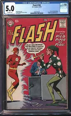 Buy D.C. Comics The Flash #106 4-5/59 CGC 5.0 Off-White Pages • 598.86£