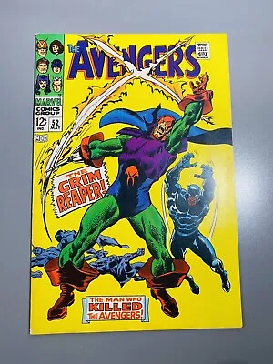 Buy AVENGERS #52 VF 7.5 Flat Bright WHITE Pages Key! 1st Grim Reaper! MCU 1968 • 47.25£
