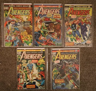 Buy Avengers Issue 120 121 122 123 124 6.0/7.0 Grades 1974 HUGE AVENGERS RUN • 80.06£